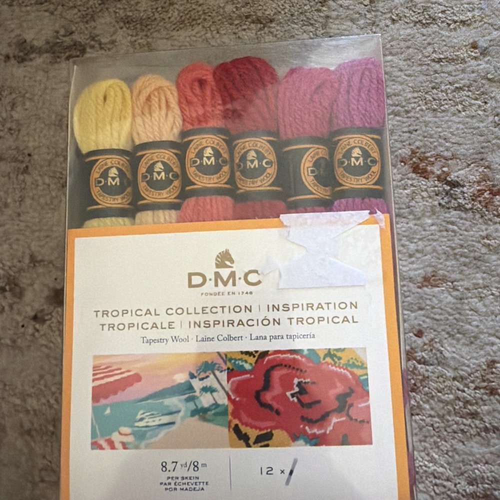 DMC 12pc TROPICAL COLLECTION Tapestry Wool Skeins (8.7yd Per Skein) #486FP212